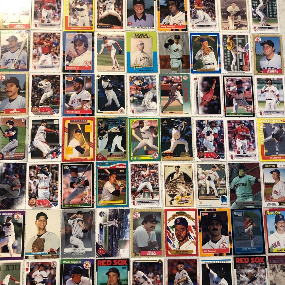 70 Boston Red Sox baseball cards Wade Boggs David Ortiz Sale Schwarber Clemens